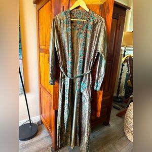 Boho-style vintage embroidered robe